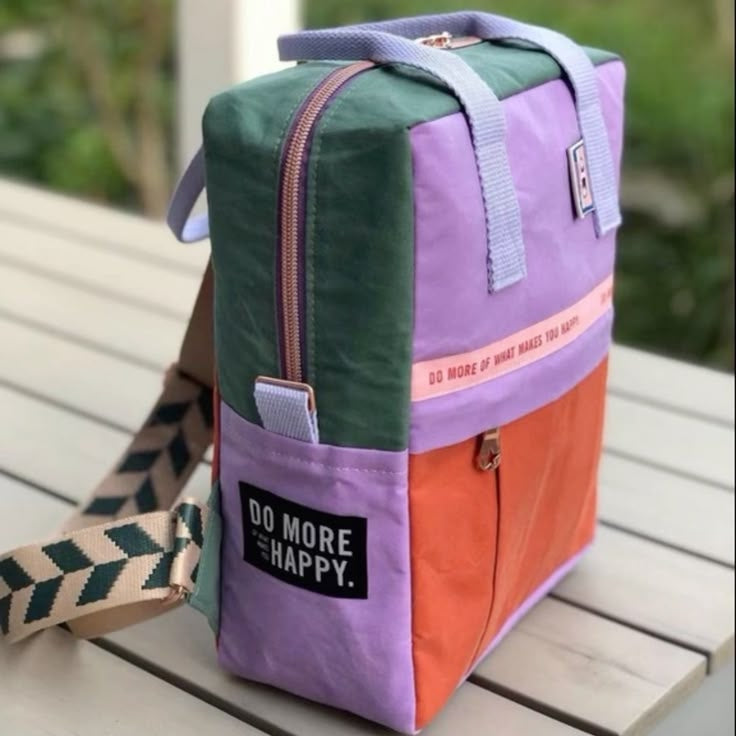 Colour Block Backpack PDF Sewing Pattern | Zip-Top Rucksack with Front Pocket | Intermediate Bag Sewing Project | Instant Download