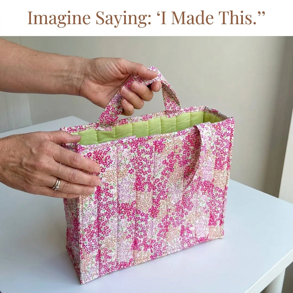 Tulip Tote Bag Sewing Pattern — Crossover Wrap Bag in Two Fabrics, Reversible, Beginner Friendly, PDF Download