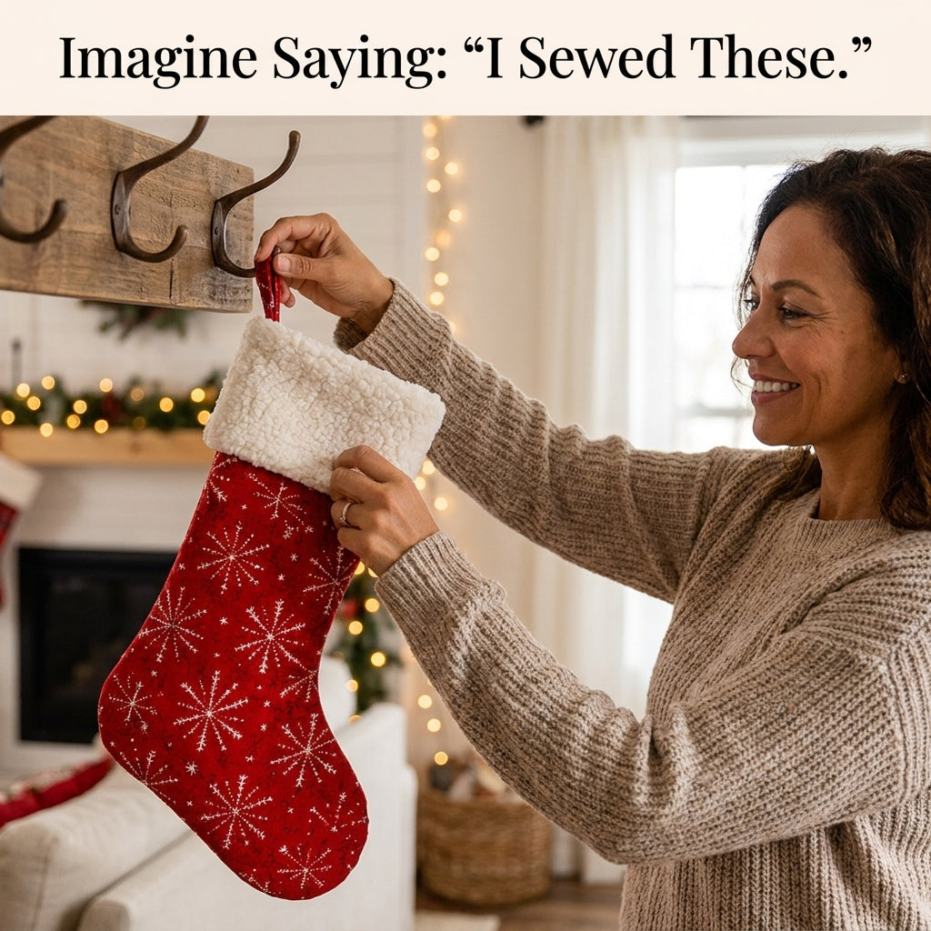 Fold-Over Christmas Stocking PDF Sewing Pattern | 6 Sizes XS to XXL | Lined Cuffed Stocking | Instant Download