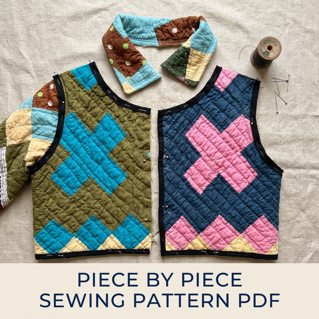 Cropped Plus Quilt Jacket Sewing Pattern PDF – Boxy Jacket from a Vintage Quilt