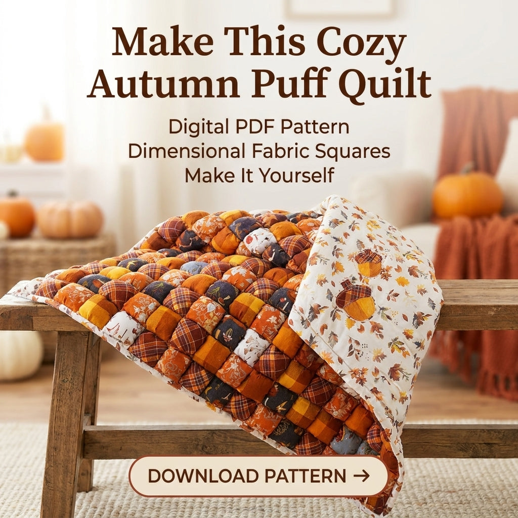 Puff Quilt Pattern – Cozy Biscuit Quilt in Autumn Plaids