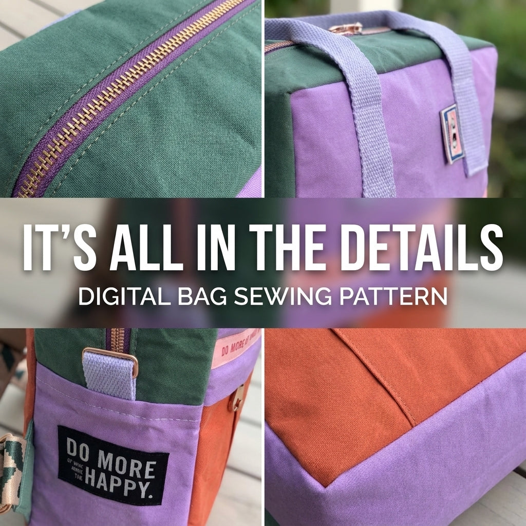 Colour Block Backpack PDF Sewing Pattern | Zip-Top Rucksack with Front Pocket | Intermediate Bag Sewing Project | Instant Download