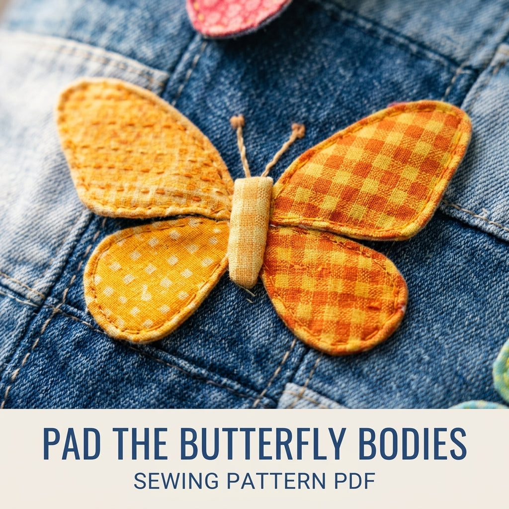 Patchwork Butterfly Denim Tote Sewing Pattern PDF – Upcycled Jeans Zip Bag