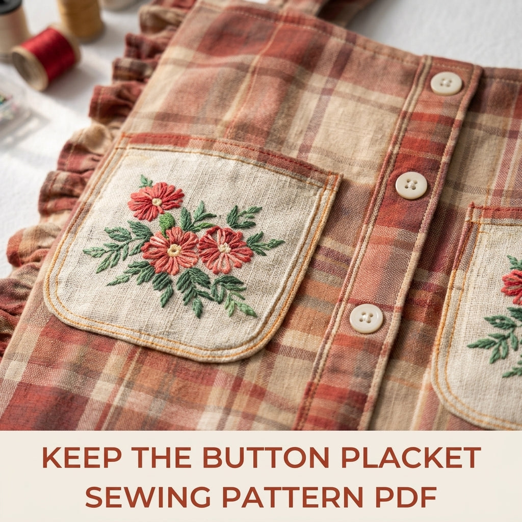 Ruffled Shirt Tote Sewing Pattern PDF – Upcycled Shirt Bag with Embroidered Pockets