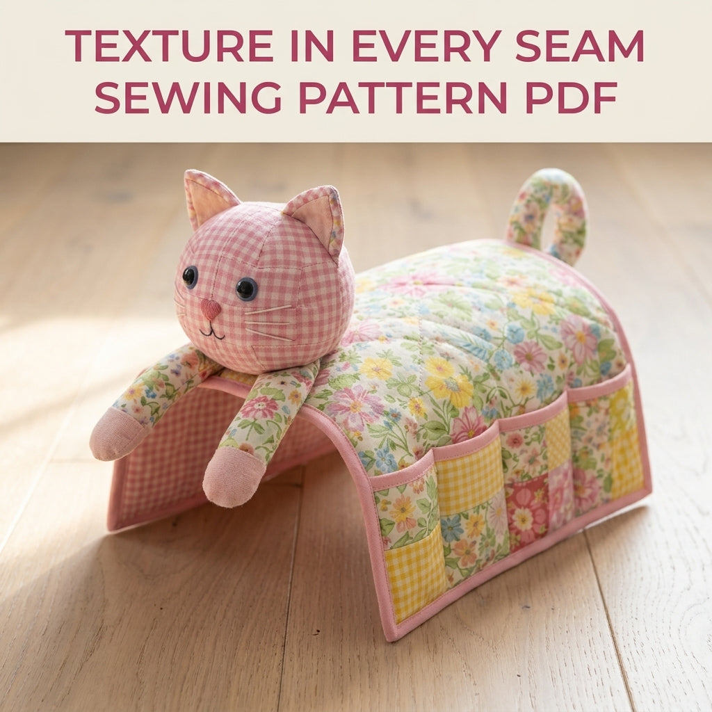 Cat Armrest Caddy Sewing Pattern PDF – Sofa Organizer with Pockets