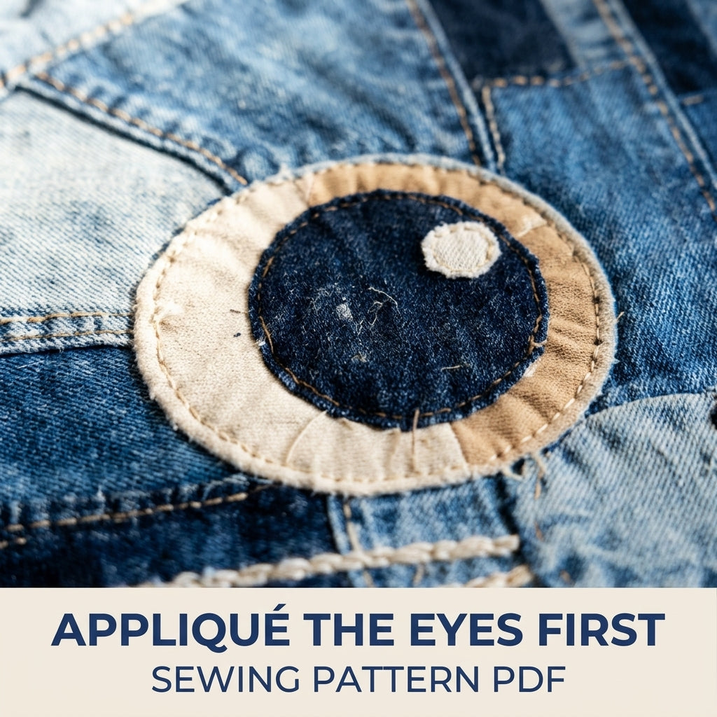 Denim Cat Face Rug Sewing Pattern PDF – Upcycled Jeans Cat Mat
