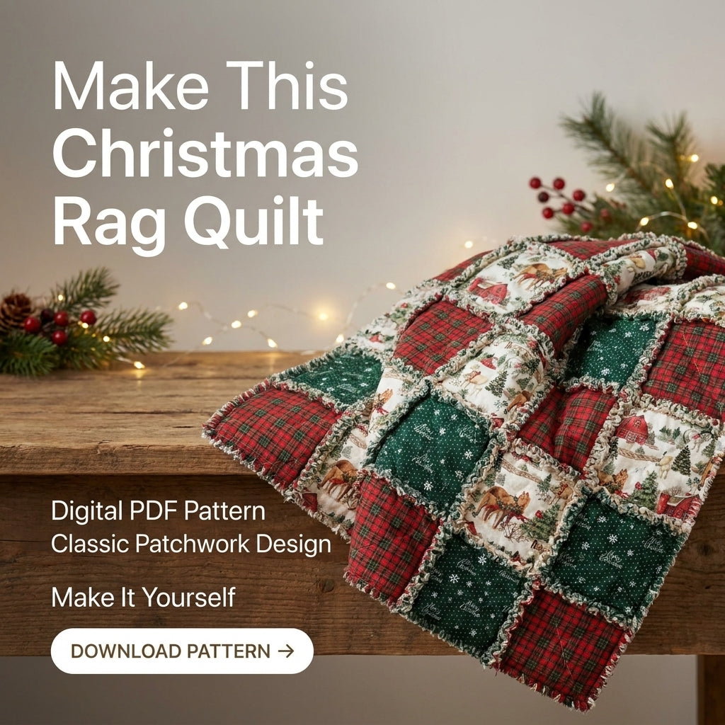 Christmas Rag Quilt Pattern – Easy Flannel Plaid Throw