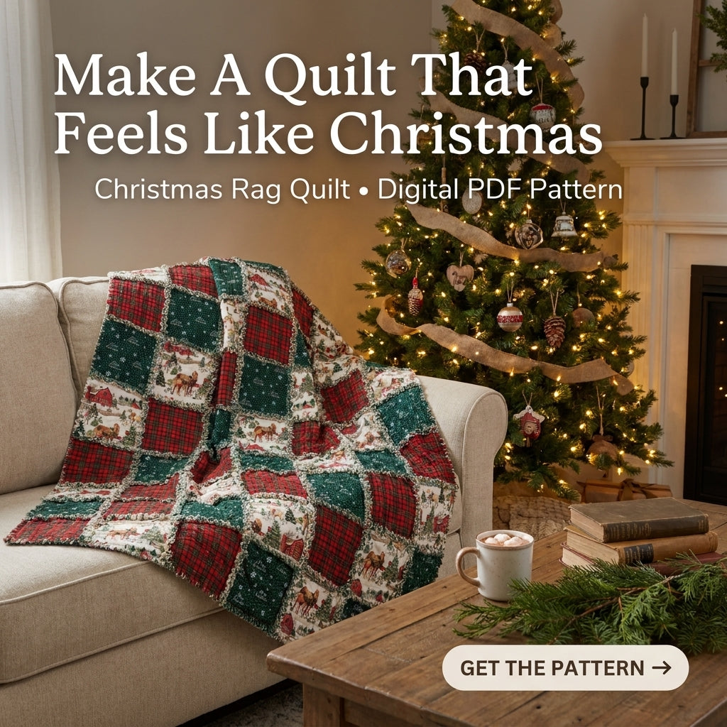Christmas Rag Quilt Pattern – Easy Flannel Plaid Throw