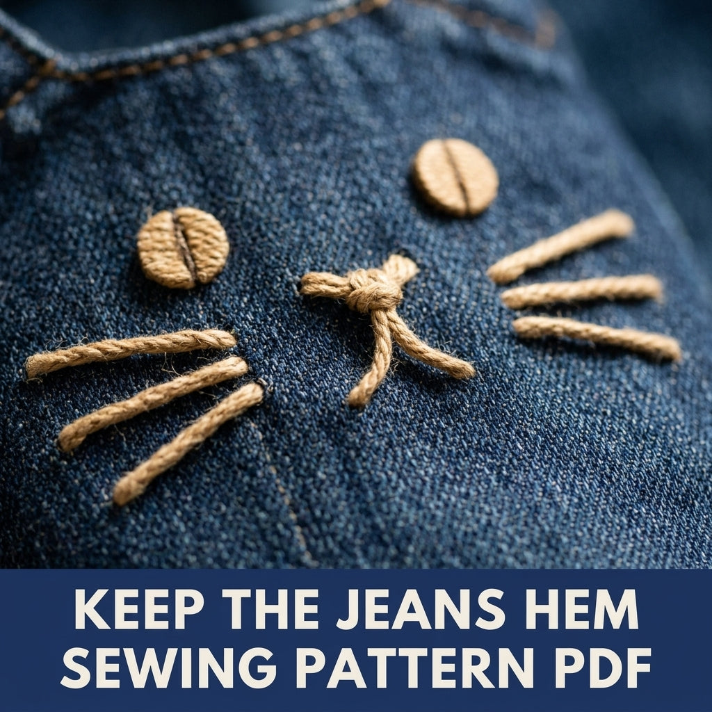 Denim Cat Bottle Bag Sewing Pattern PDF – Upcycled Jeans Water Bottle Holder