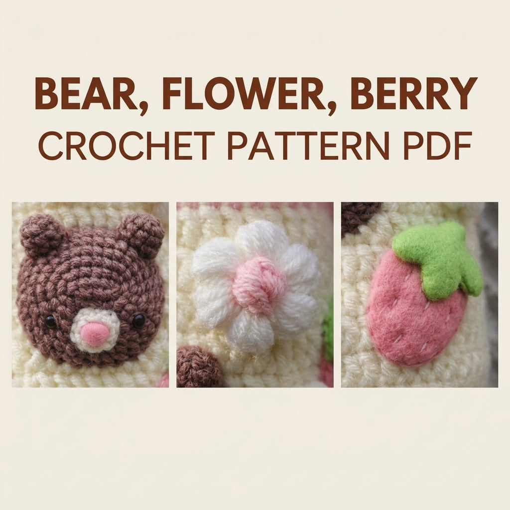 Teddy Bear Bottle Holder Crochet Pattern PDF – Chunky Water Bottle Carrier