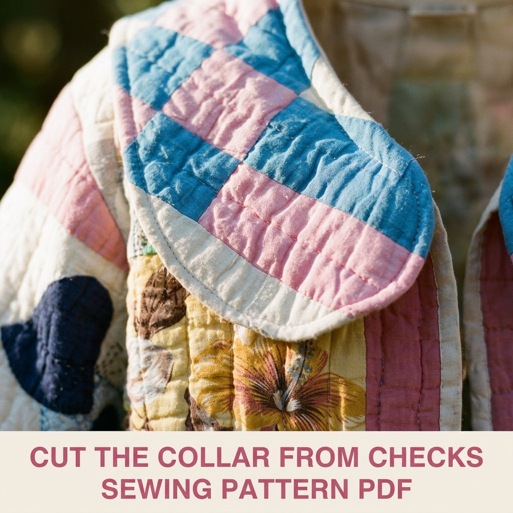 Round Collar Quilt Jacket Sewing Pattern PDF – Round Collar Jacket from a Vintage Quilt