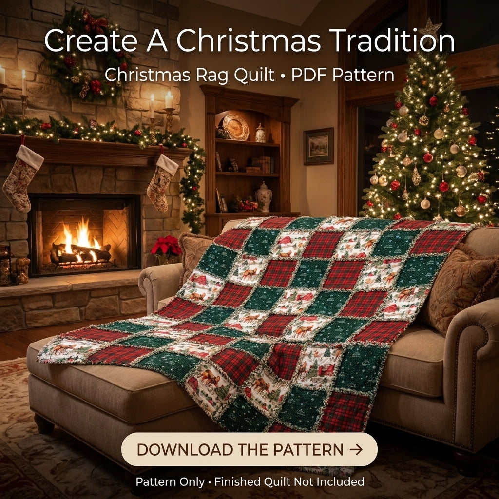 Christmas Rag Quilt Pattern – Easy Flannel Plaid Throw