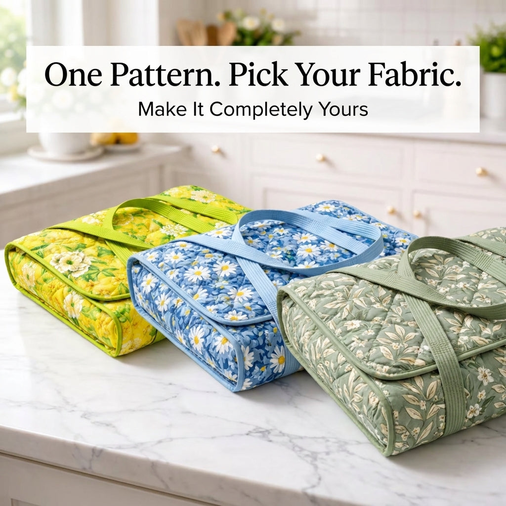 Quilted Casserole Carrier PDF Sewing Pattern | Insulated Dish Carry Bag with Handles | Potluck & Gift Sewing Project | Instant Download