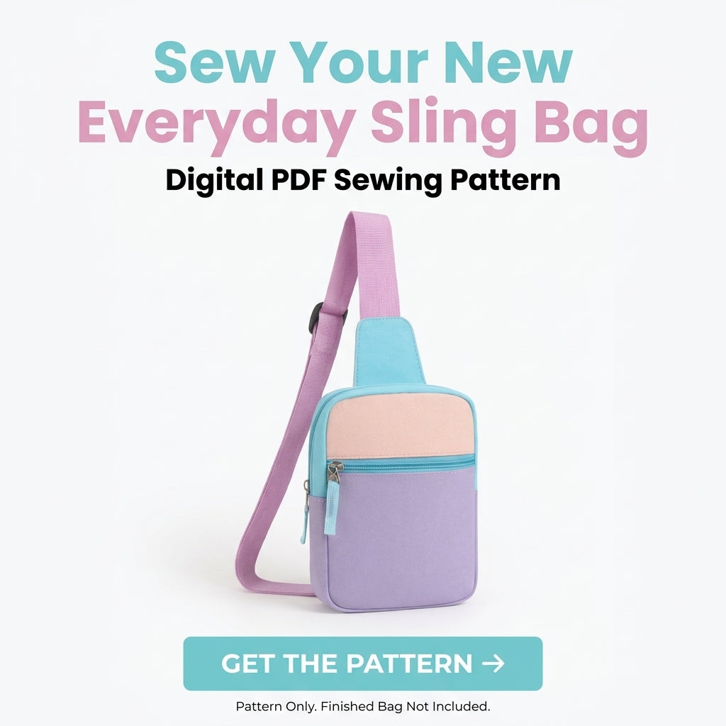 Sling Bag PDF Sewing Pattern | Colour Block Crossbody Chest Bag | Beginner Zip Bag Project | Instant Download