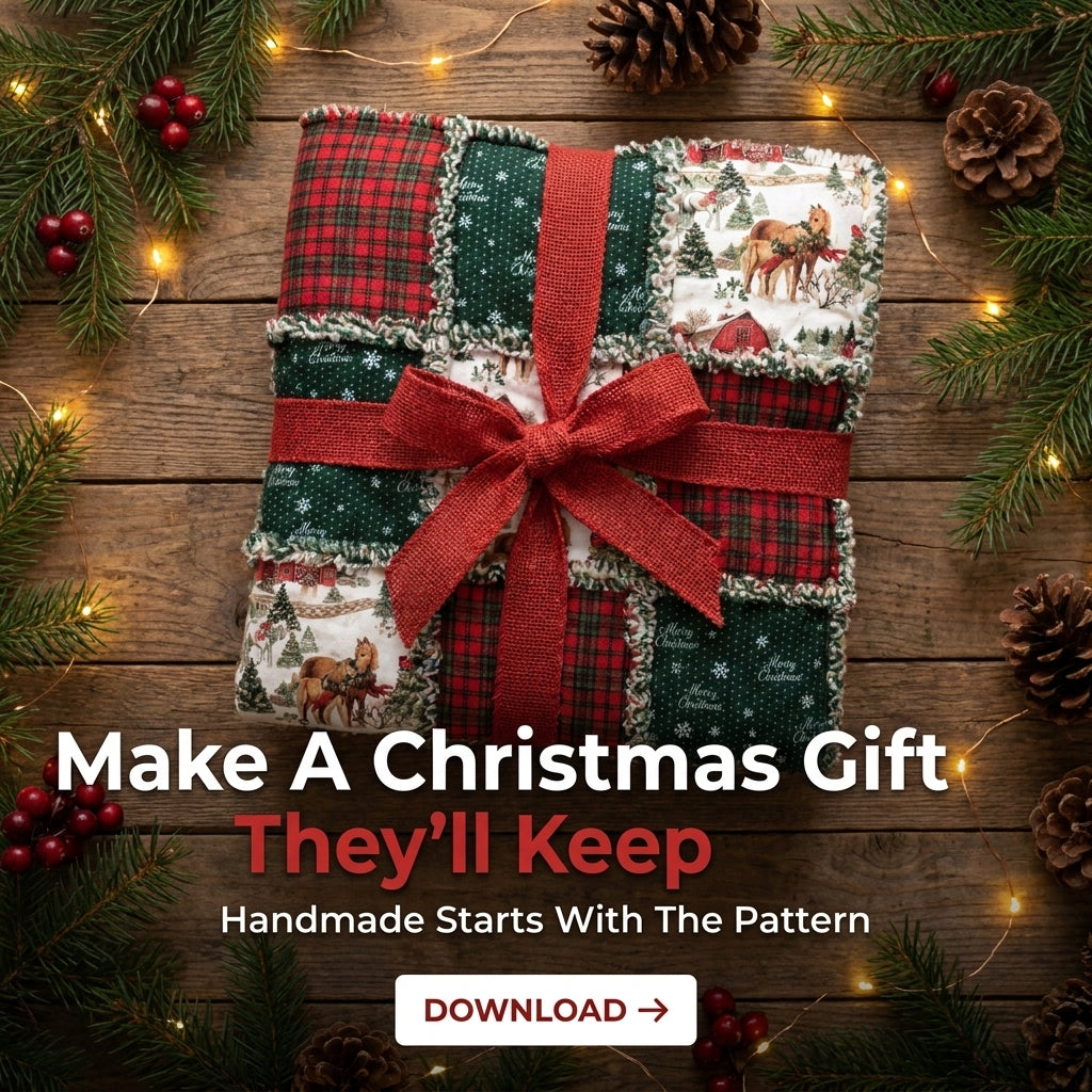 Christmas Rag Quilt Pattern – Easy Flannel Plaid Throw