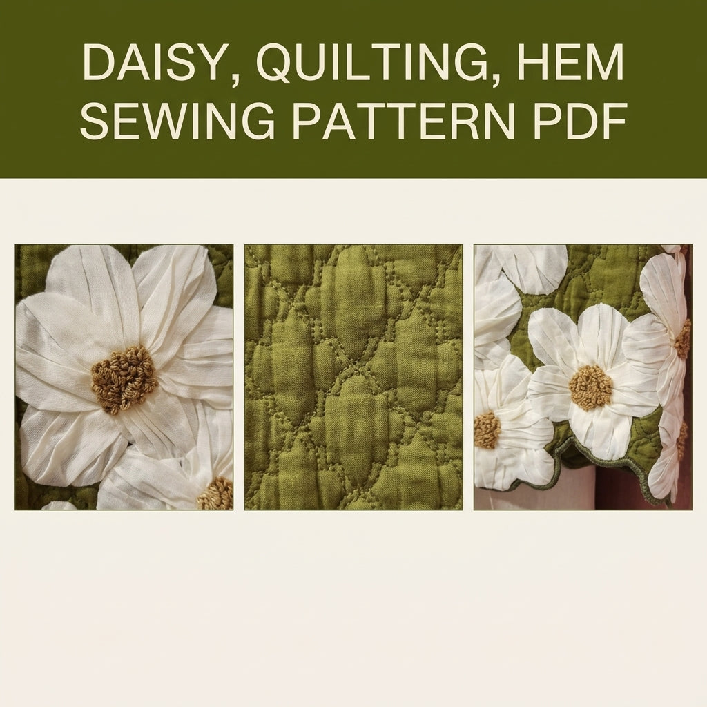 Daisy Appliqué Quilted Vest Sewing Pattern PDF – 3D Flower Quilted Waistcoat