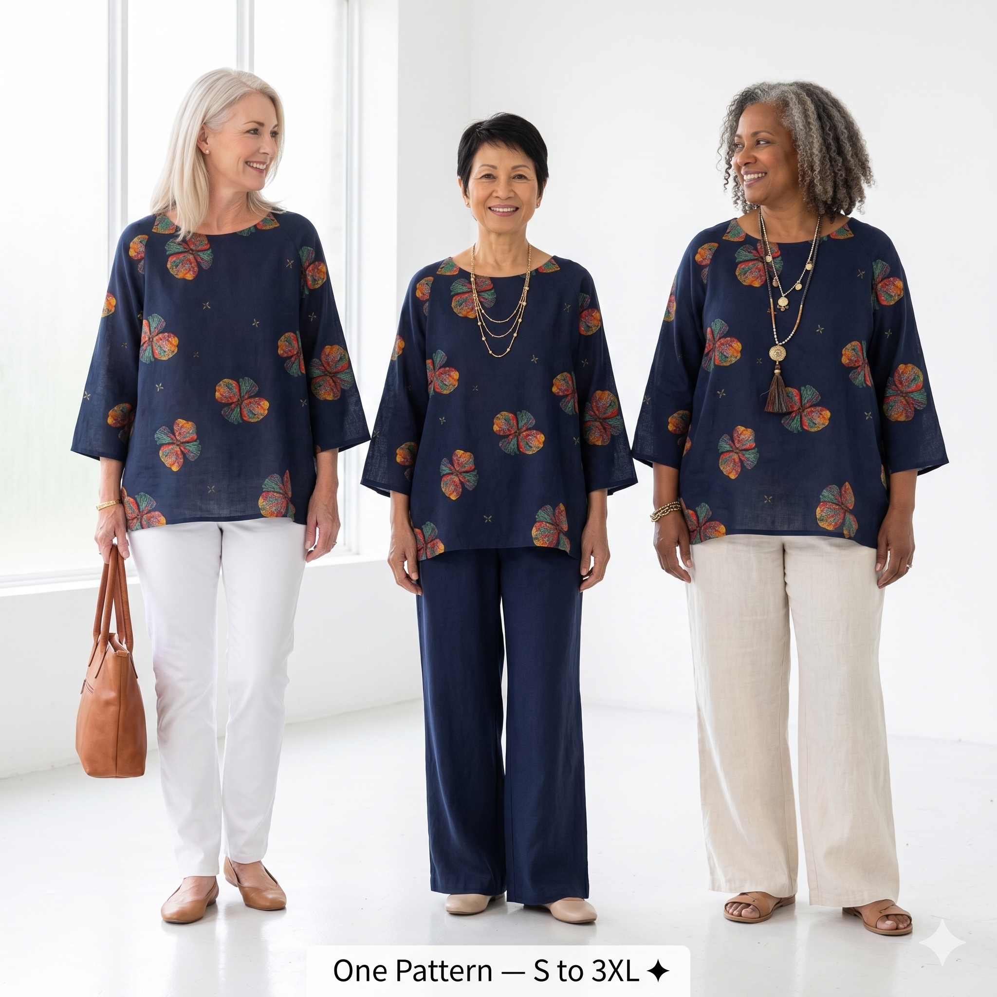Floral Cotton Shirt β Instant Download PDF Sewing Pattern