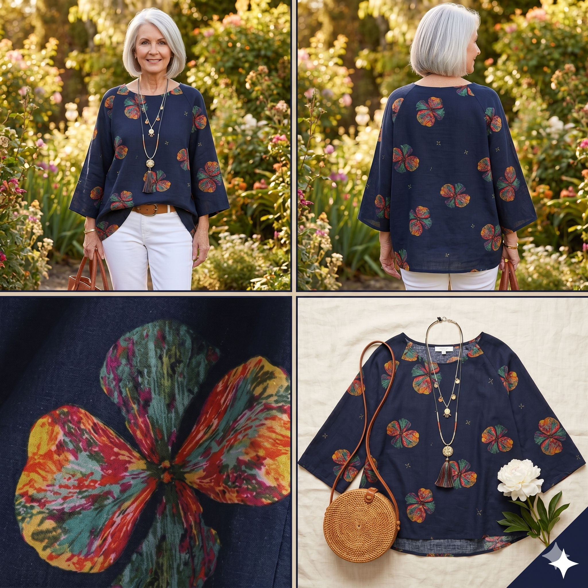 Floral Cotton Shirt β Instant Download PDF Sewing Pattern