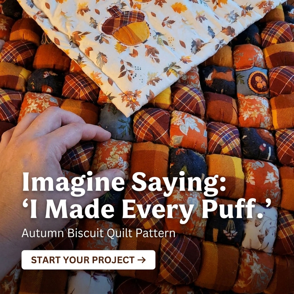 Puff Quilt Pattern – Cozy Biscuit Quilt in Autumn Plaids