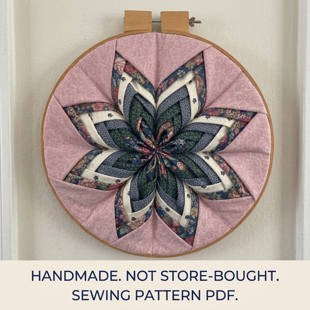 Folded Star Hoop Art Sewing Pattern PDF – Fabric Star Wall Decor