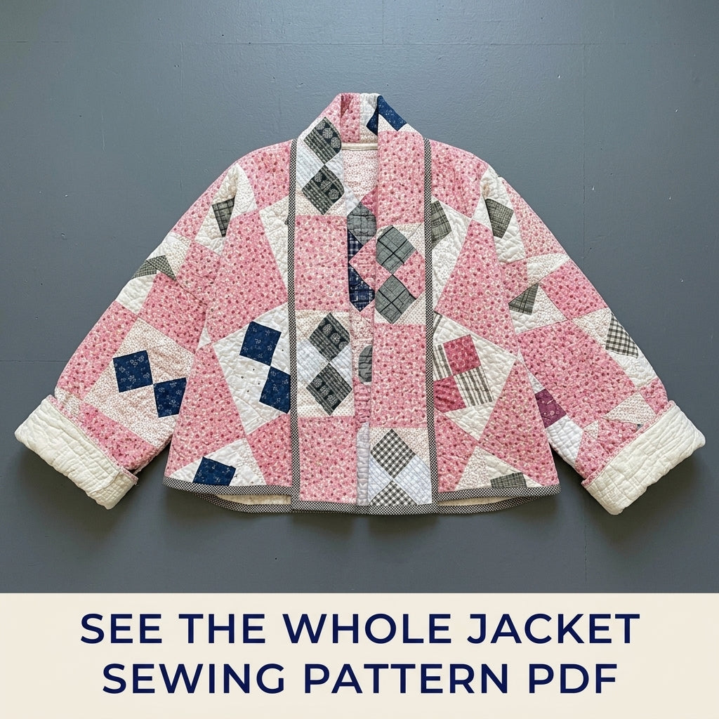Pink Quilt Kimono Jacket Sewing Pattern PDF – Easy Quilt Coat