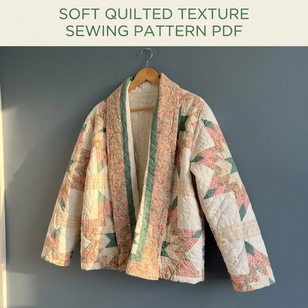 Star Quilt Shawl Collar Jacket Sewing Pattern PDF – Upcycled Quilt Jacket