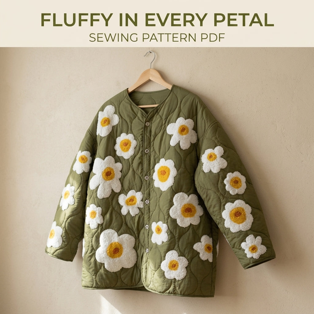 Daisy Quilted Liner Jacket Sewing Pattern PDF – Collarless Quilted Jacket