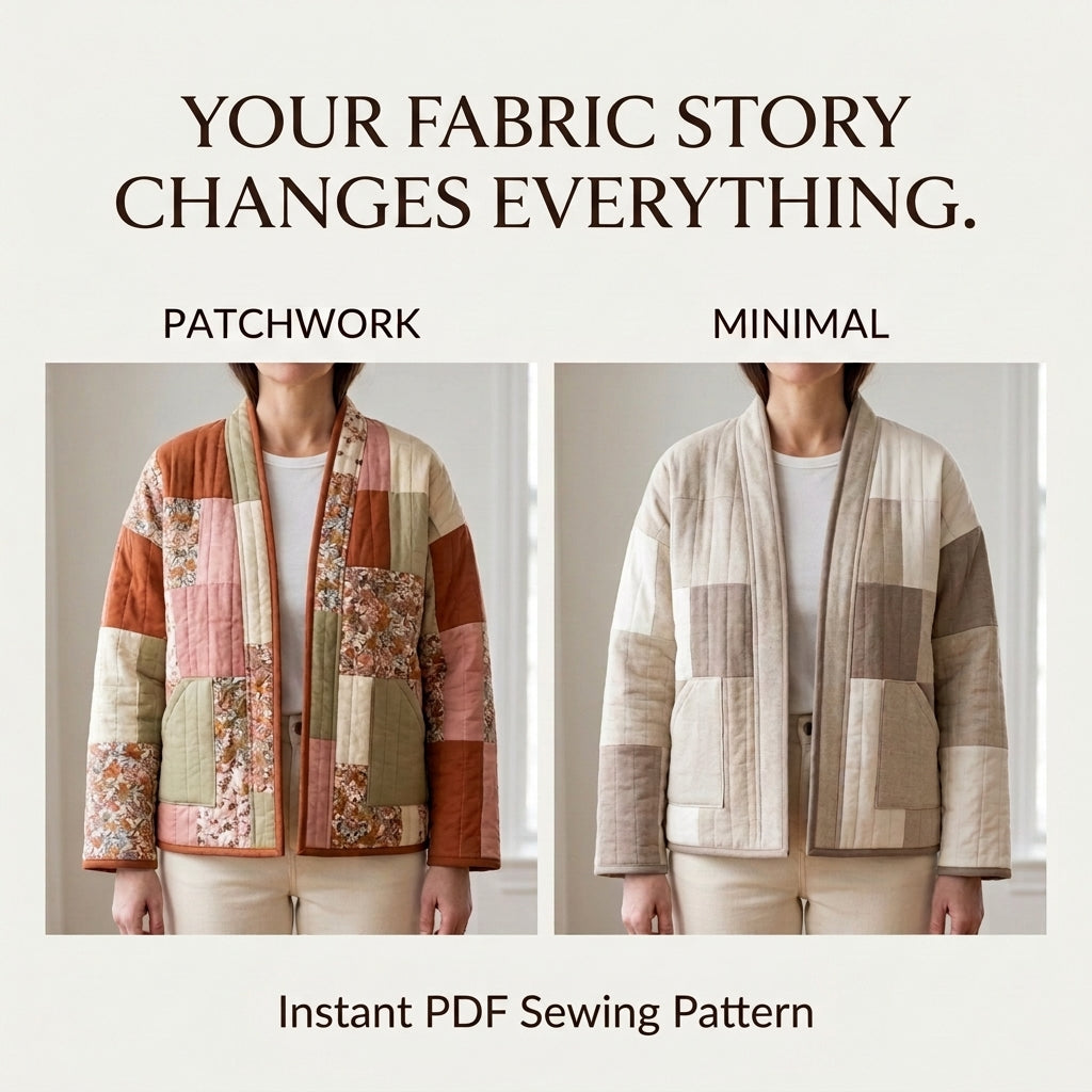 Boxy Patchwork Quilted Jacket – PDF Sewing Pattern