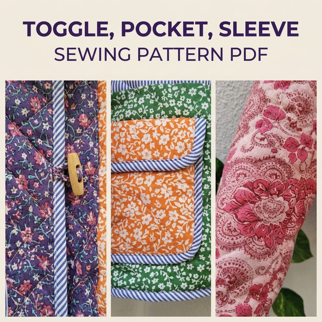 Bright Toggle Patchwork Jacket Sewing Pattern PDF – Colourful Quilted Jacket