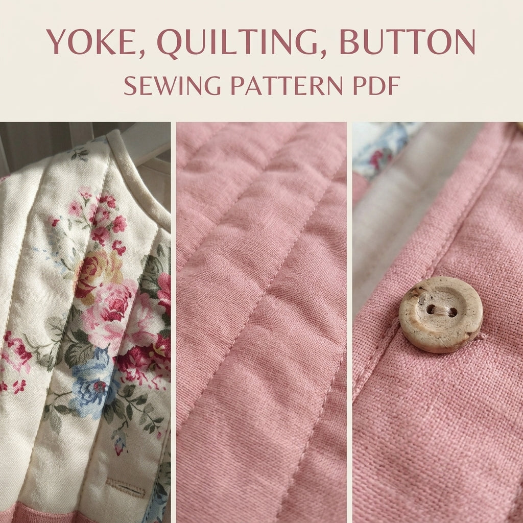 Girls Rose Quilted Jacket Sewing Pattern PDF – Kids Quilted Coat