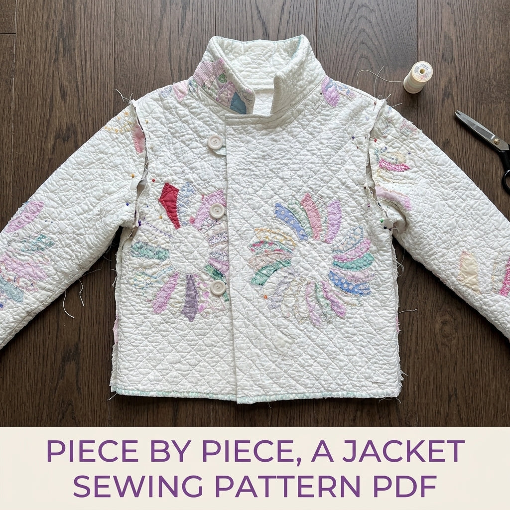 Dresden Plate Quilt Jacket Sewing Pattern PDF – Upcycled Quilt Coat