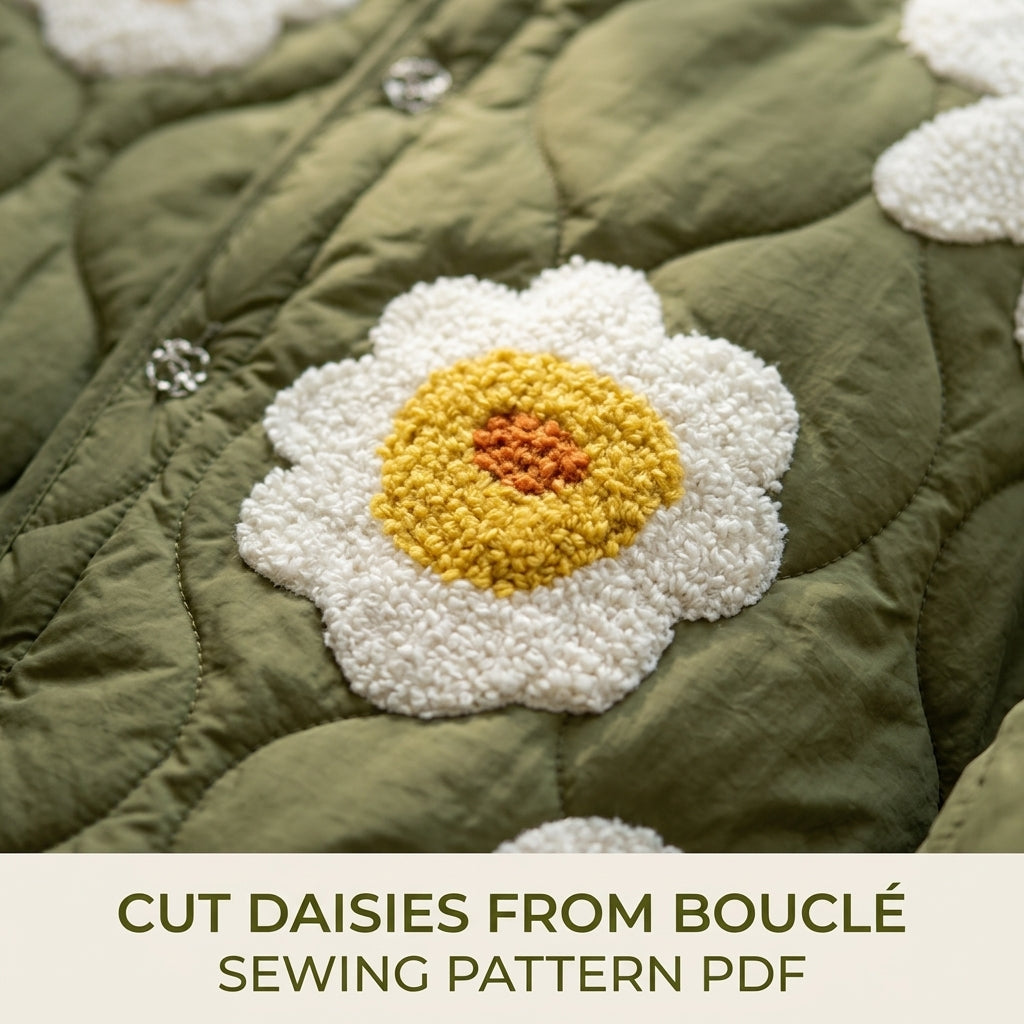 Daisy Quilted Liner Jacket Sewing Pattern PDF – Collarless Quilted Jacket