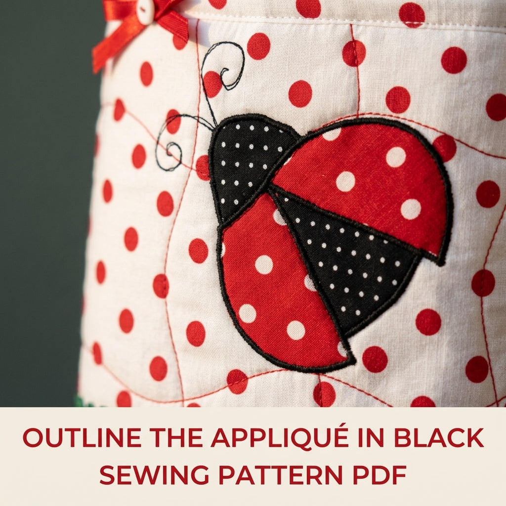 Ladybird Polka Dot Tote Sewing Pattern PDF – Kids Quilted Bag with Appliqué
