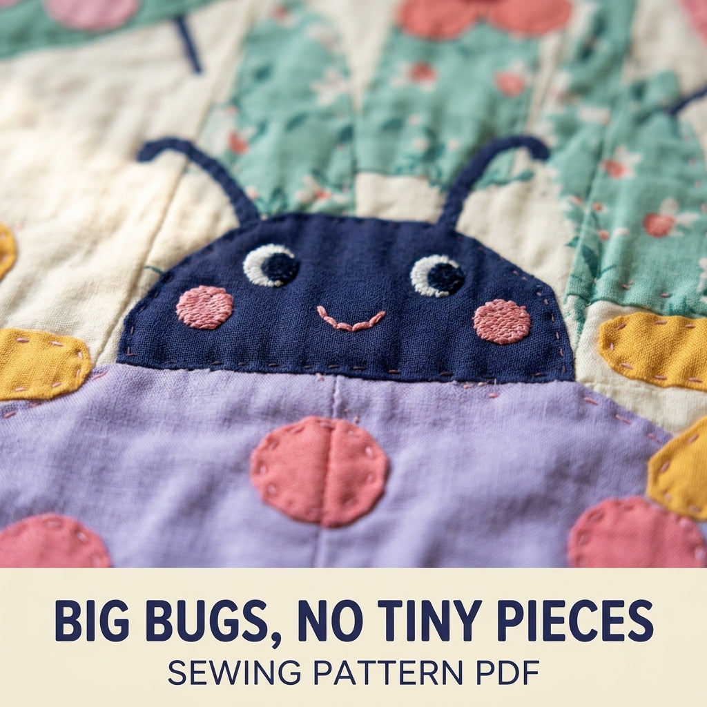 Ladybug Baby Quilt Sewing Pattern PDF – Colourful Appliqué Nursery Quilt
