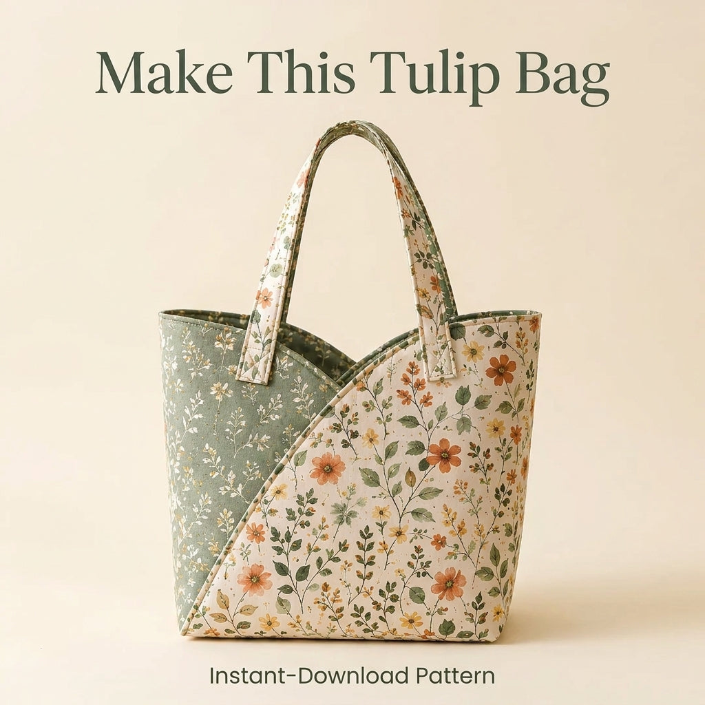 Quilted Tote Bag Sewing Pattern — Structured Rectangular Bag with Boxed Base, Beginner Friendly, PDF Download