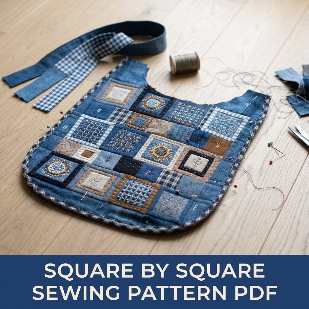 Embroidered Denim Hobo Bag Sewing Pattern PDF – Patchwork Bag with Hand Embroidery