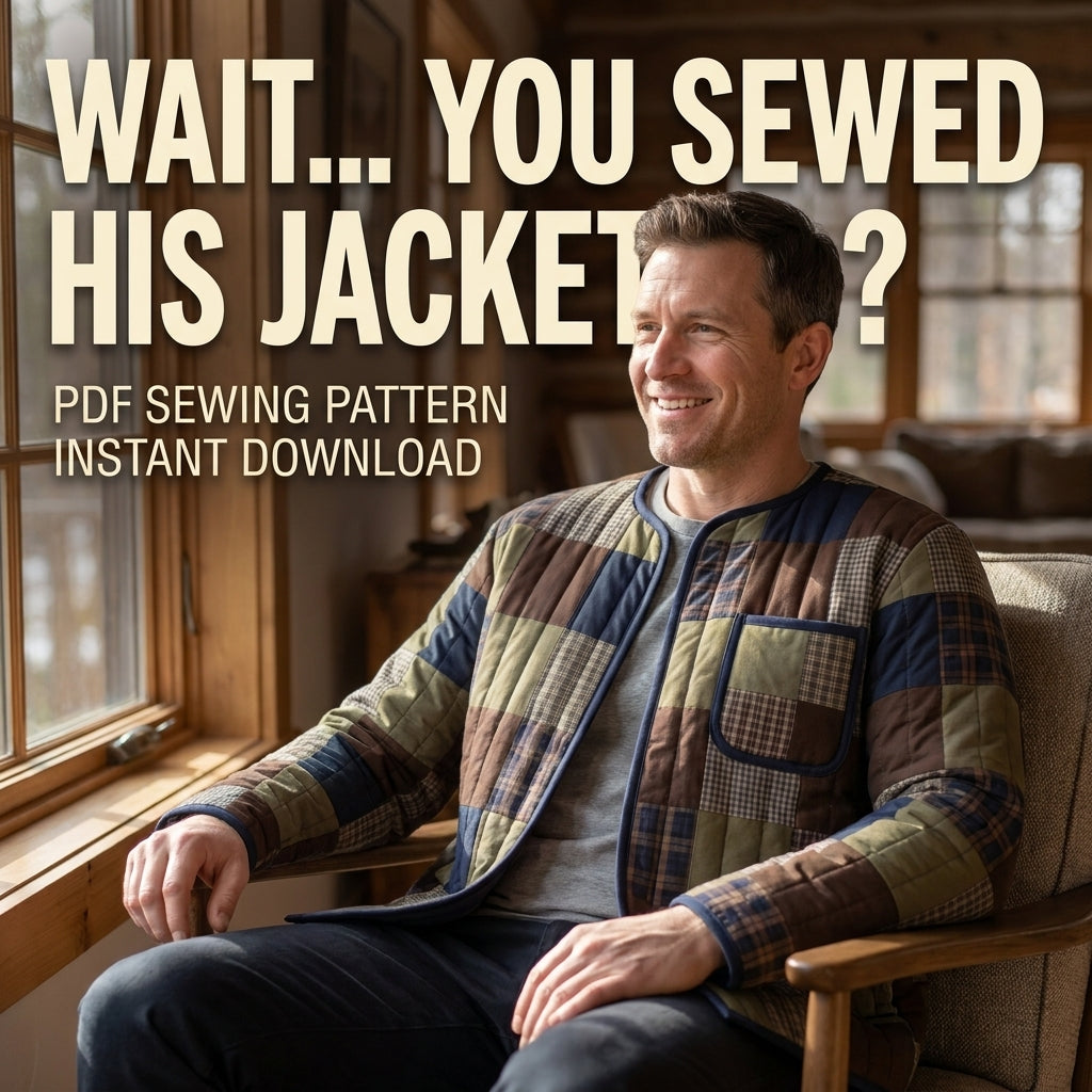 Men's Quilted Jacket Sewing Pattern – Patchwork Liner Jacket