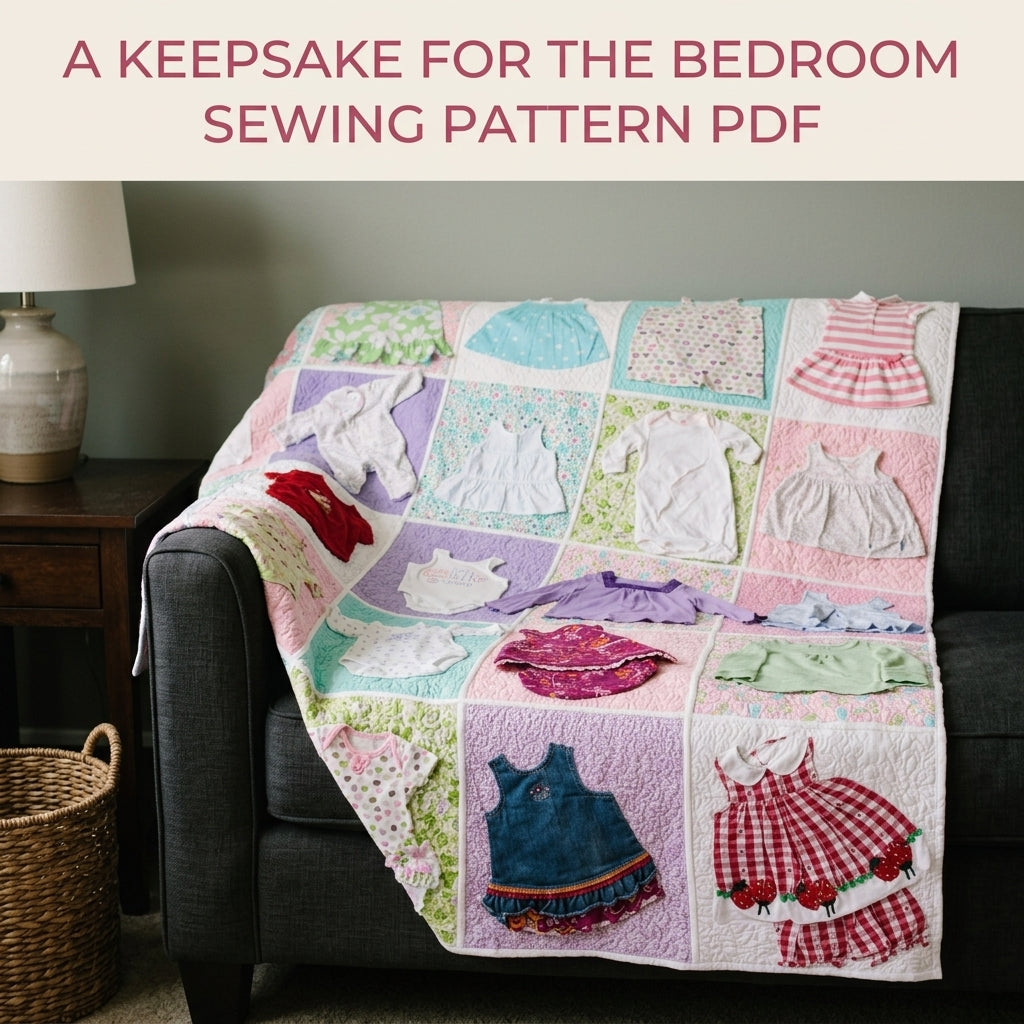 Framed Outfit Memory Quilt Sewing Pattern PDF – Whole Baby Clothes Appliqué Keepsake
