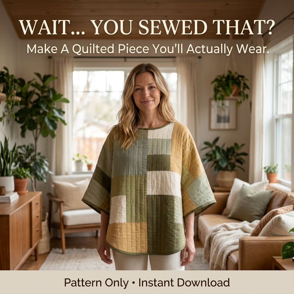 Easy Quilted Poncho – PDF Sewing Pattern