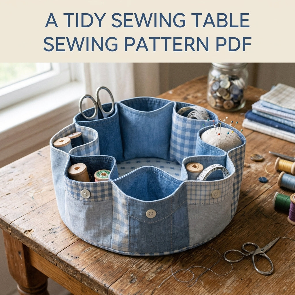 Shirt Pocket Petal Organizer Sewing Pattern PDF – Upcycled Shirt Sewing Caddy