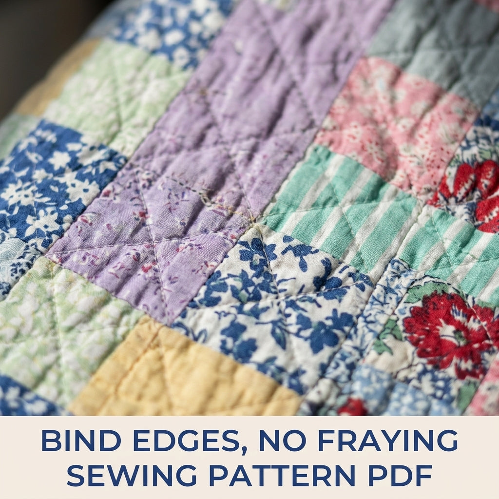 Vintage Patchwork Tie Jacket Sewing Pattern PDF – Upcycled Quilt Jacket