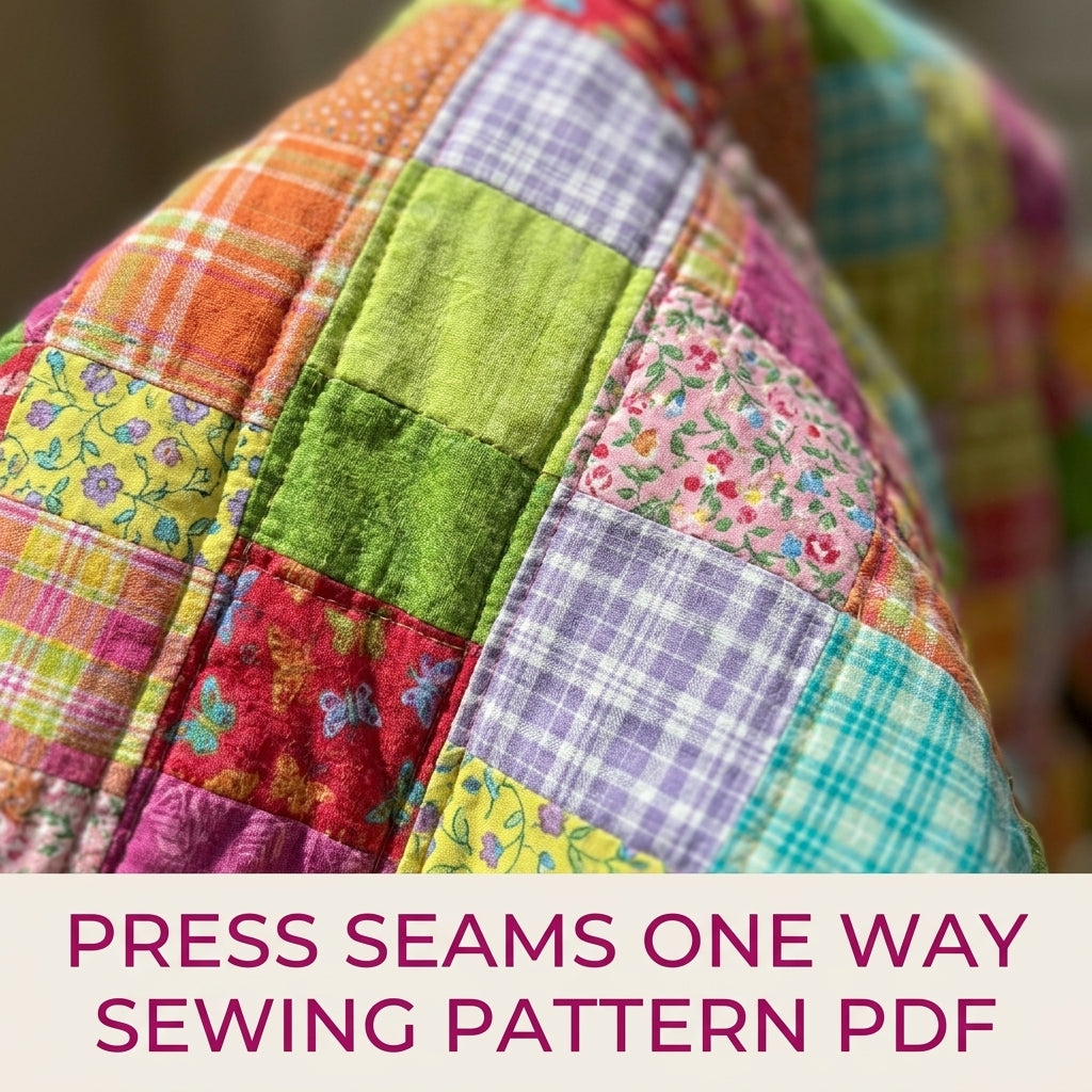 Bright Patchwork Quilted Jacket Sewing Pattern PDF – Boxy Scrap Quilt Coat