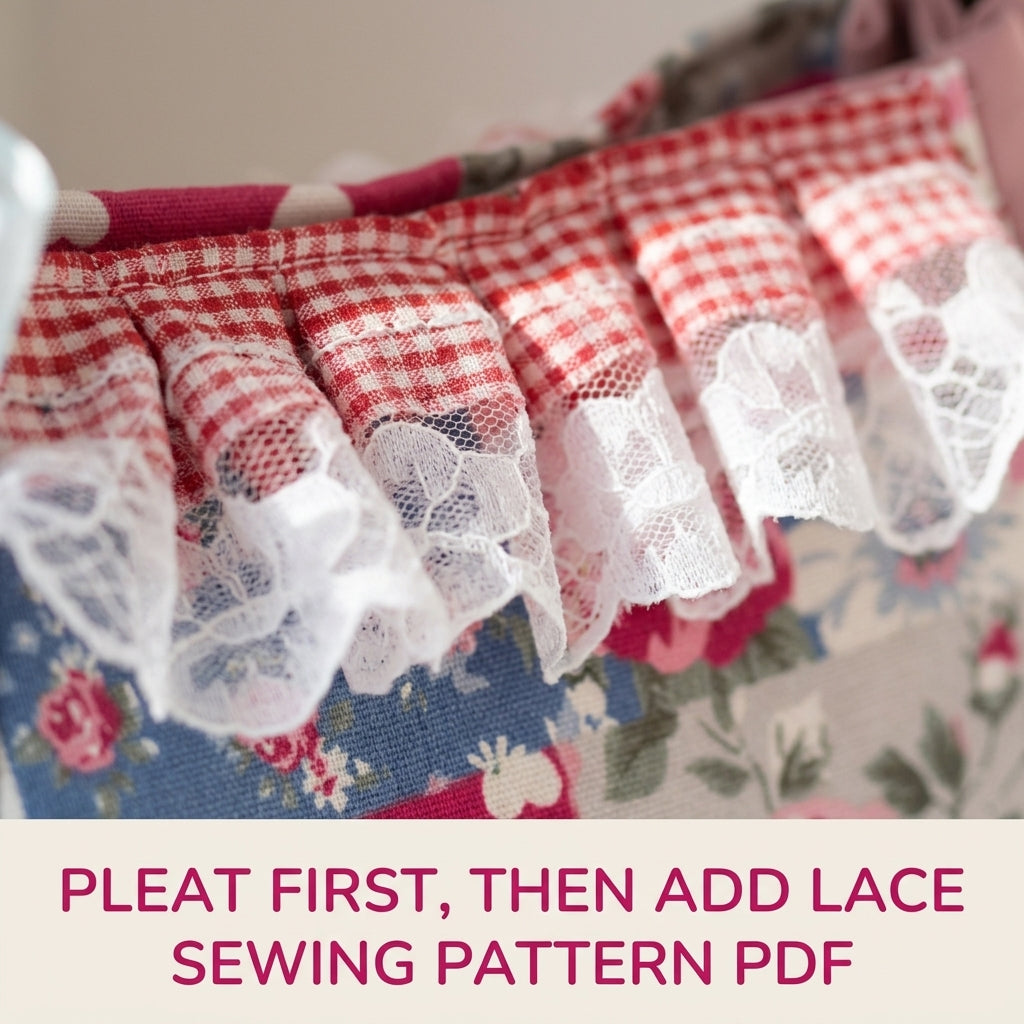 Lace Ruffle Patchwork Handbag Sewing Pattern PDF – Girly Shoulder Bag
