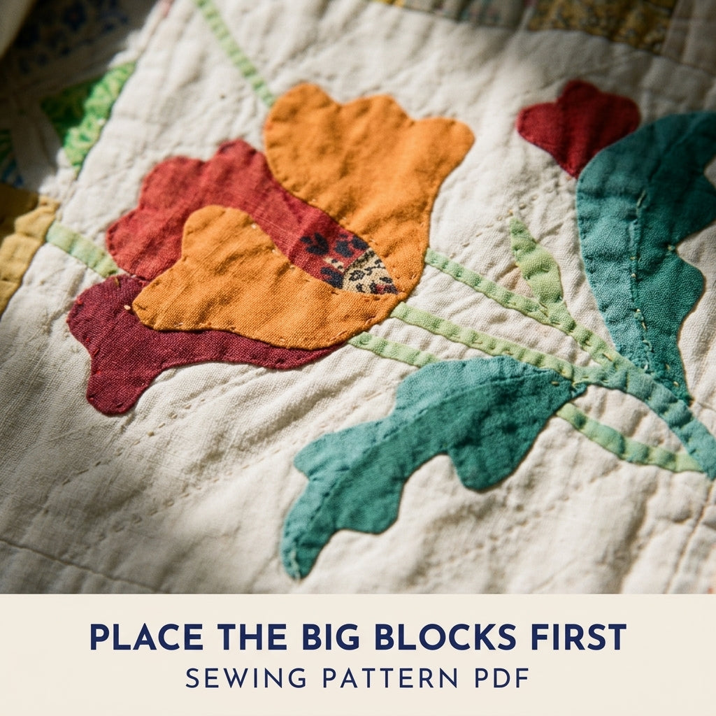 Vintage Patchwork Quilt Coat Sewing Pattern PDF – Long Coat from Orphan Quilt Blocks