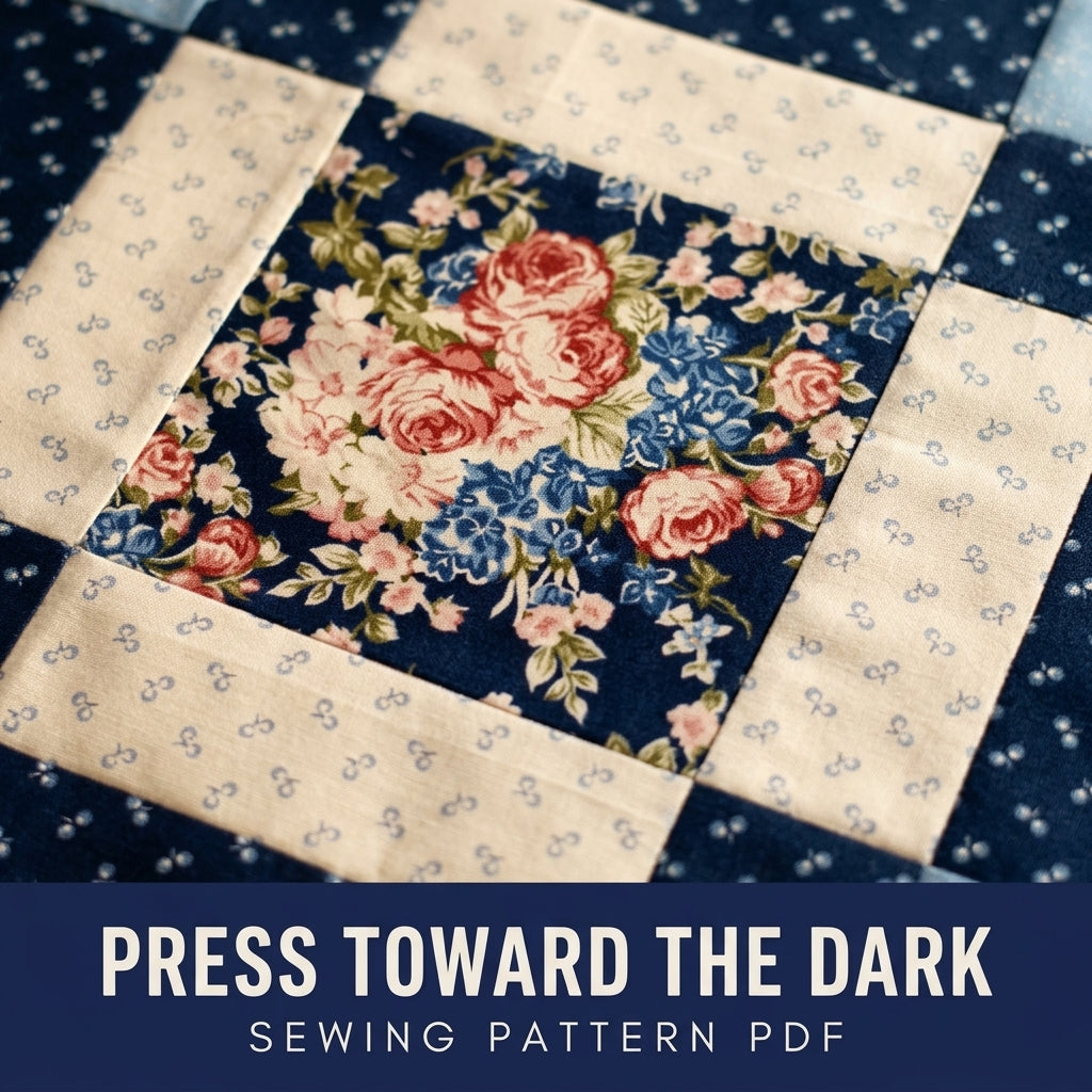 Rose Framed Square Quilt Block Pattern PDF – Easy Block for Quilts and Cushions