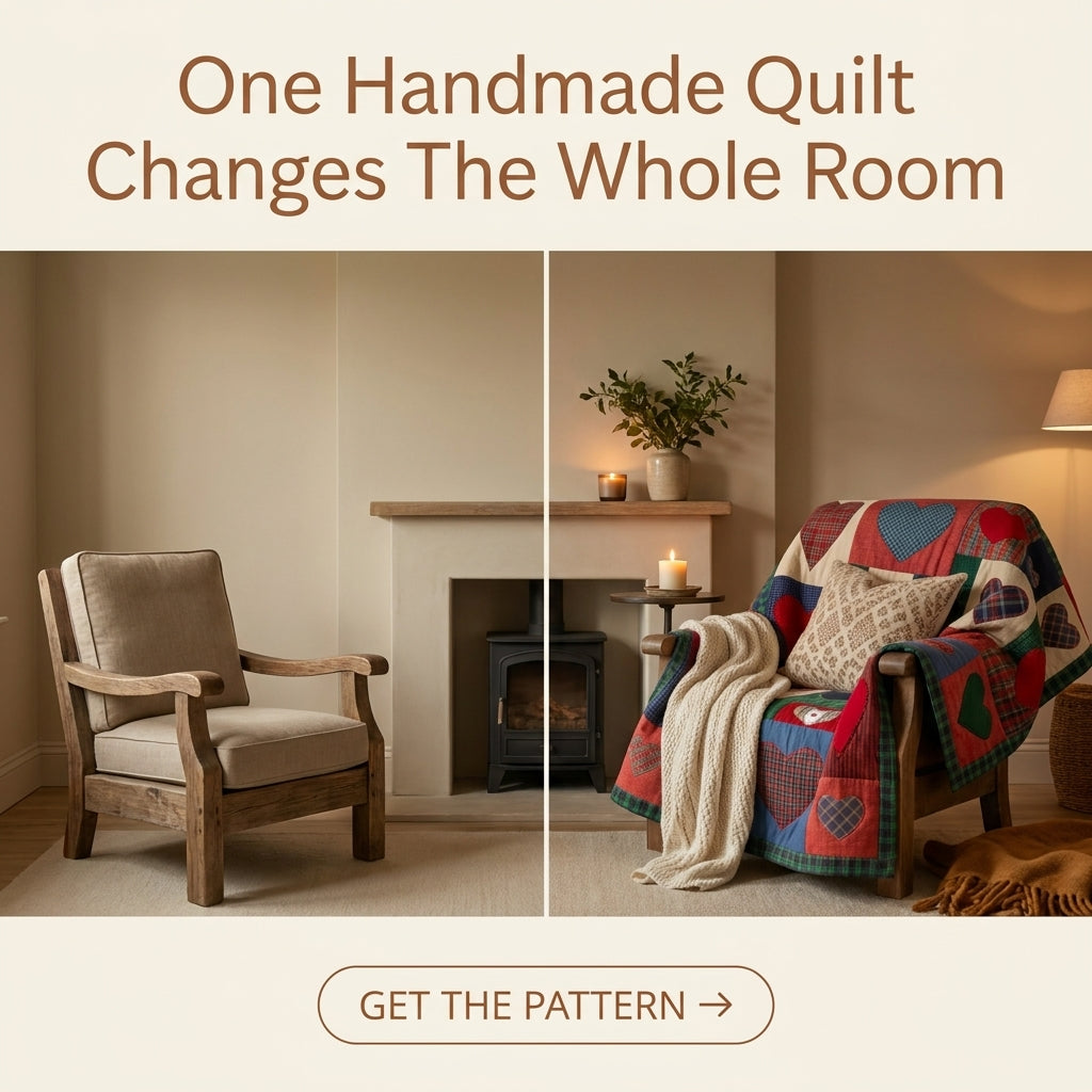 Plaid Heart Appliqué Quilt Pattern – Cozy Patchwork Wall Hanging