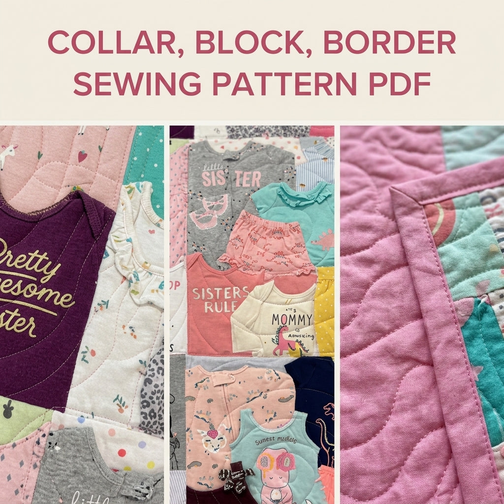 Baby Clothes Memory Quilt Sewing Pattern PDF – Keepsake Quilt from Onesies