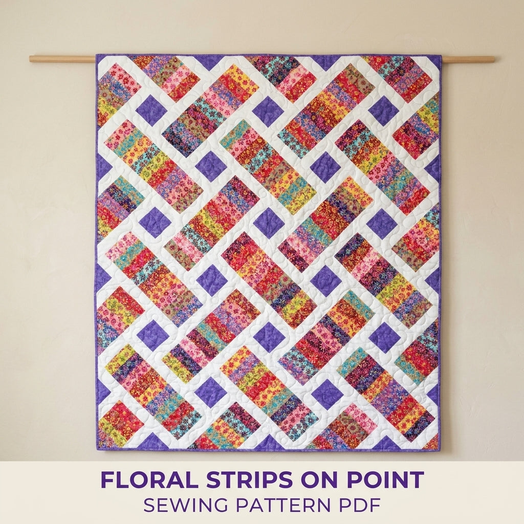 Strip Rectangle Lattice Quilt Sewing Pattern PDF – Jelly Roll Friendly Quilt