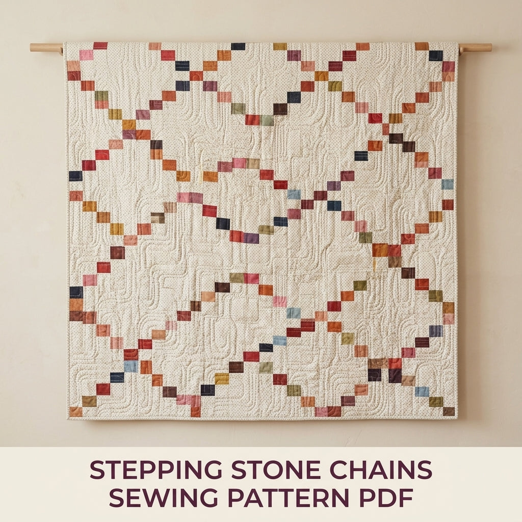 Stepping Stones Chain Quilt Sewing Pattern PDF – Muted Scrappy Quilt