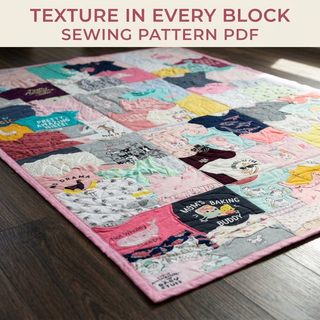 Baby Clothes Memory Quilt Sewing Pattern PDF – Keepsake Quilt from Onesies